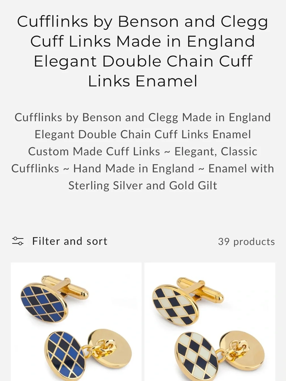 Vtg Benson and Clegg Oval Cufflink, Green and Navy Enamel, NOTE: ONLY ONE (1)